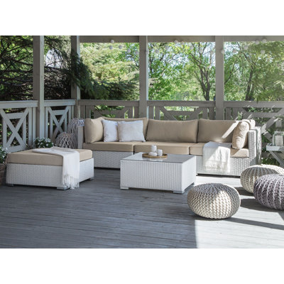 Lounge Set Amirya PE Rattan Natural Right Hand 4 Seater