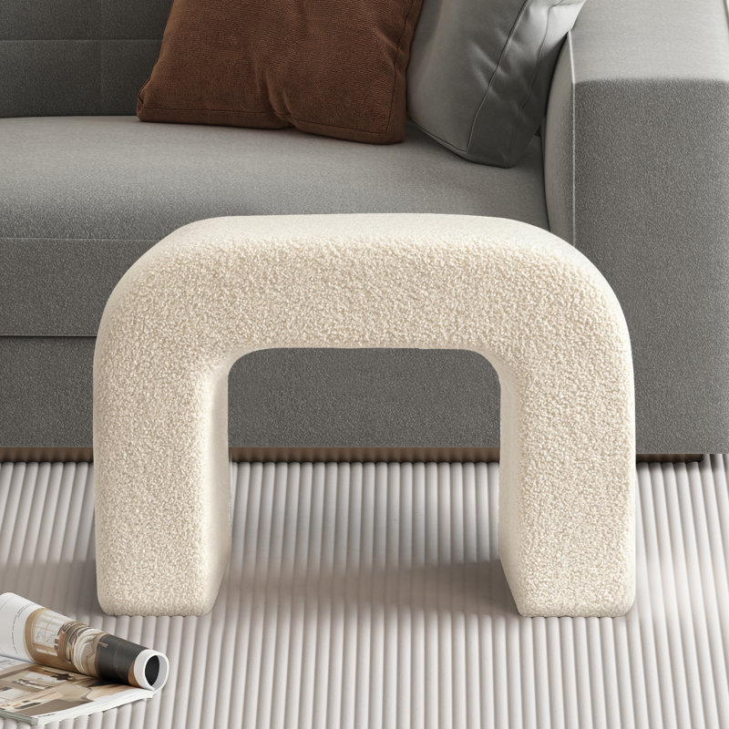  35x65cm Arched Accent Stool Vanity Stool, White