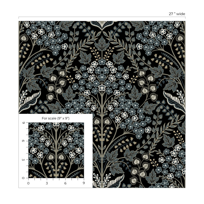 Rouleau de fleurs Auretta, Noir / gris