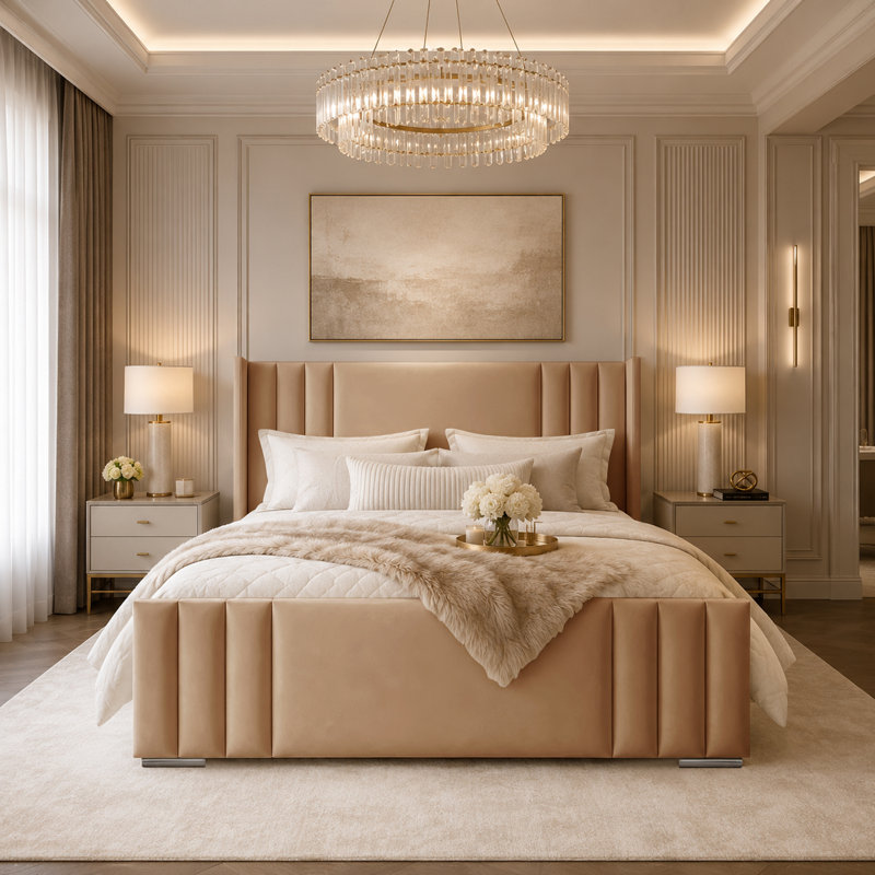 Bed, Beige, Super King (6')