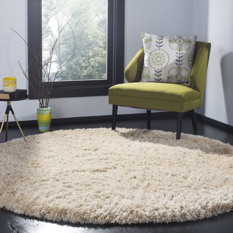 Hermina Light Beige Area Rug, Round 4'