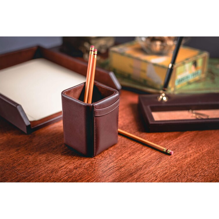 Ebern Designs Bramfield Leather Pen Holder