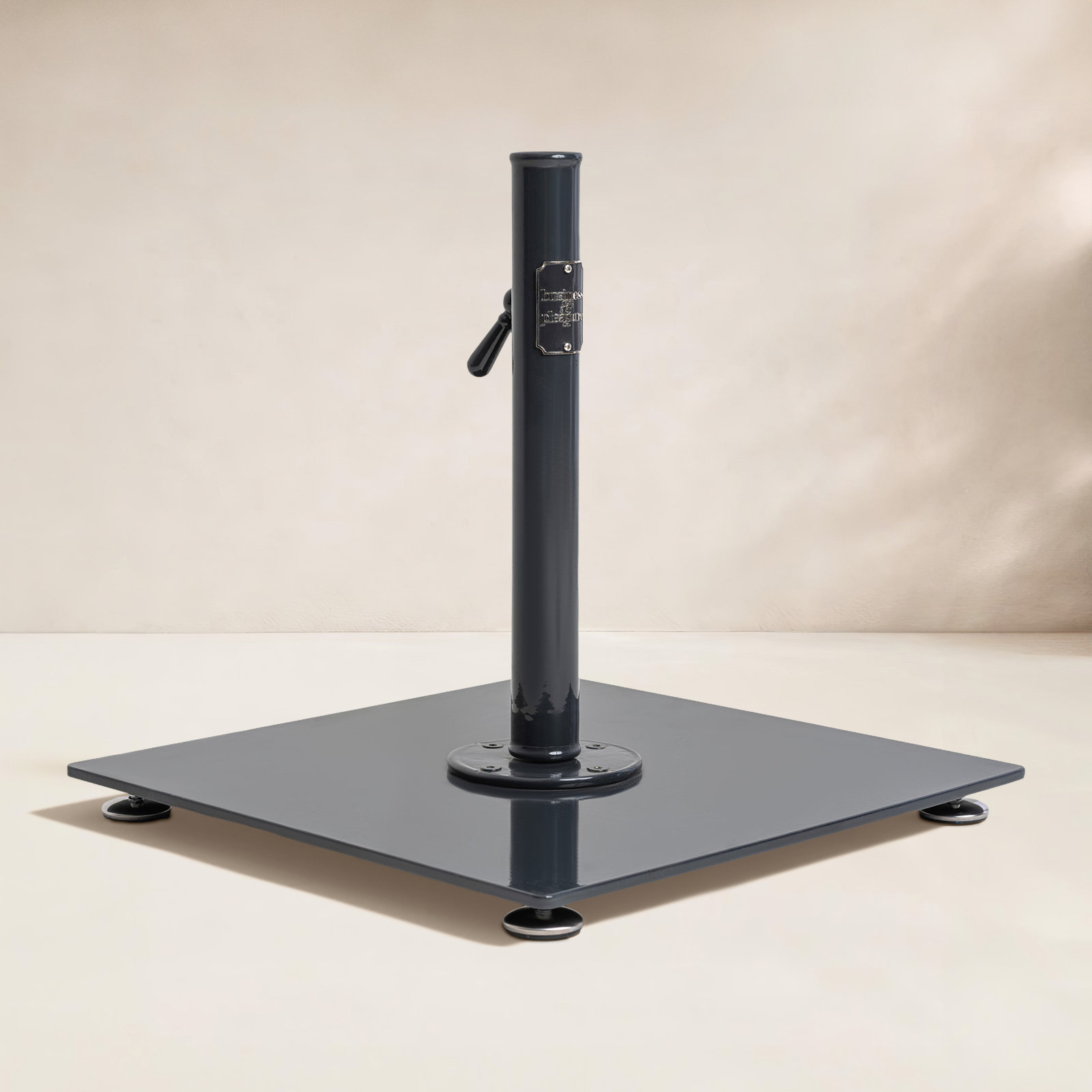 Steel Free-Standing Umbrella Base, Vintage Black, Yes