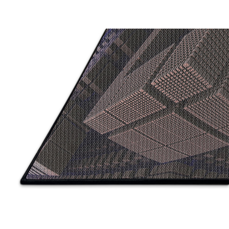 Tapis de zone brun à motif, Rectangle 2 pi x 5 pi