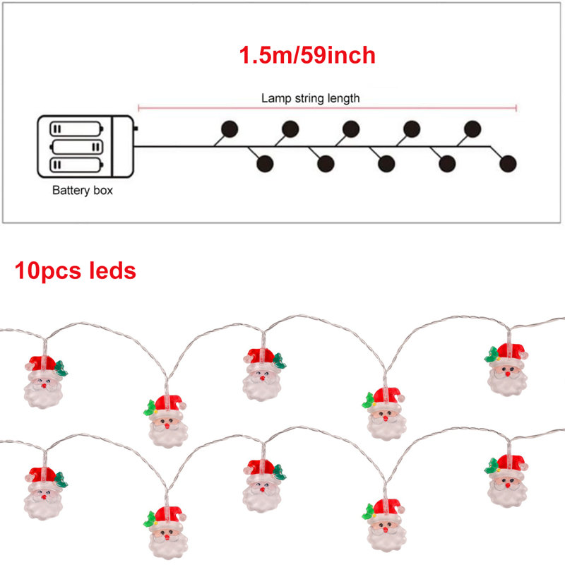 Christmas String Lights - 5ft 10 LED Fairy Lights, Battery Operated for Indoor Outdoor Xmas Tree Party Wedding Home Decor