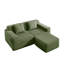 Canapé modulaire modulaire en L à 2 places sans os, canapé modulaire Cloud avec assise profonde, canapé modulaire moderne à 2 places avec coussins décoratifs et 1 repose-pieds mobile, tissu velours côtelé vert-198606790-198606791-198606840