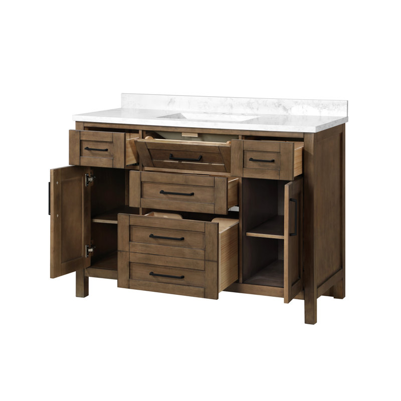 Toviah 48.03'' Single Bathroom Vanity with Engineered Marble Top