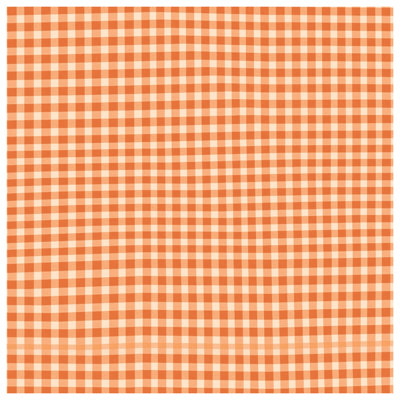 Tapis de bain orange vichy blanc