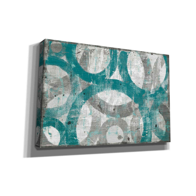 «Industrial I Teal» par Michael Mullan, art mural sur toile, H 26 po x l 40 po x P 1,5 po