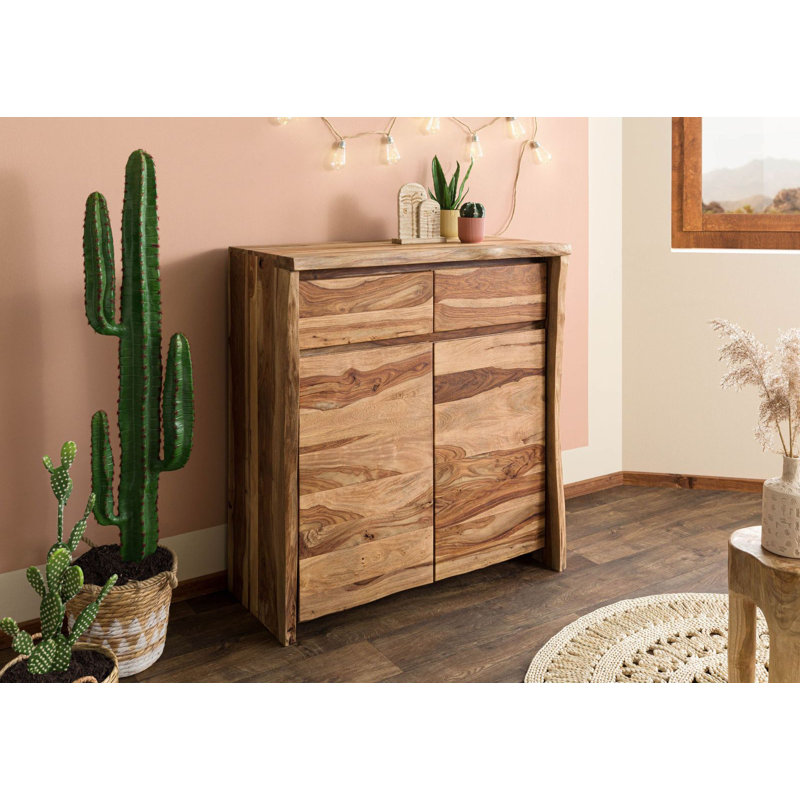 100cm Wide 2 Drawer Solid Wood Highboard