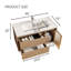 Ensemble de meuble-lavabo simple 36 po avec lavabo en céramique Latrey, 2 armoires en bois naturel