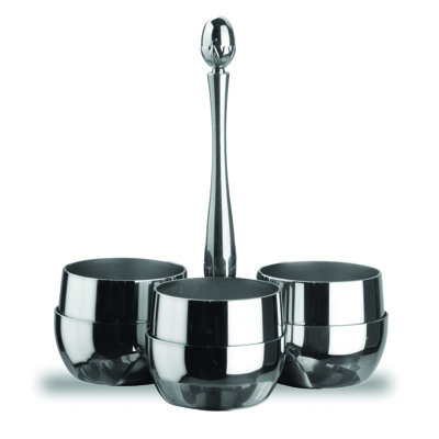 Palace Sugar Set with 3 Compartments - 6 Pieces - Stainless Steel
