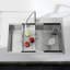 Évier de cuisine en acier inoxydable, lavabo simple sur mesure 33 po x 22 po, brossé, avec planche à découper, passoire, grille