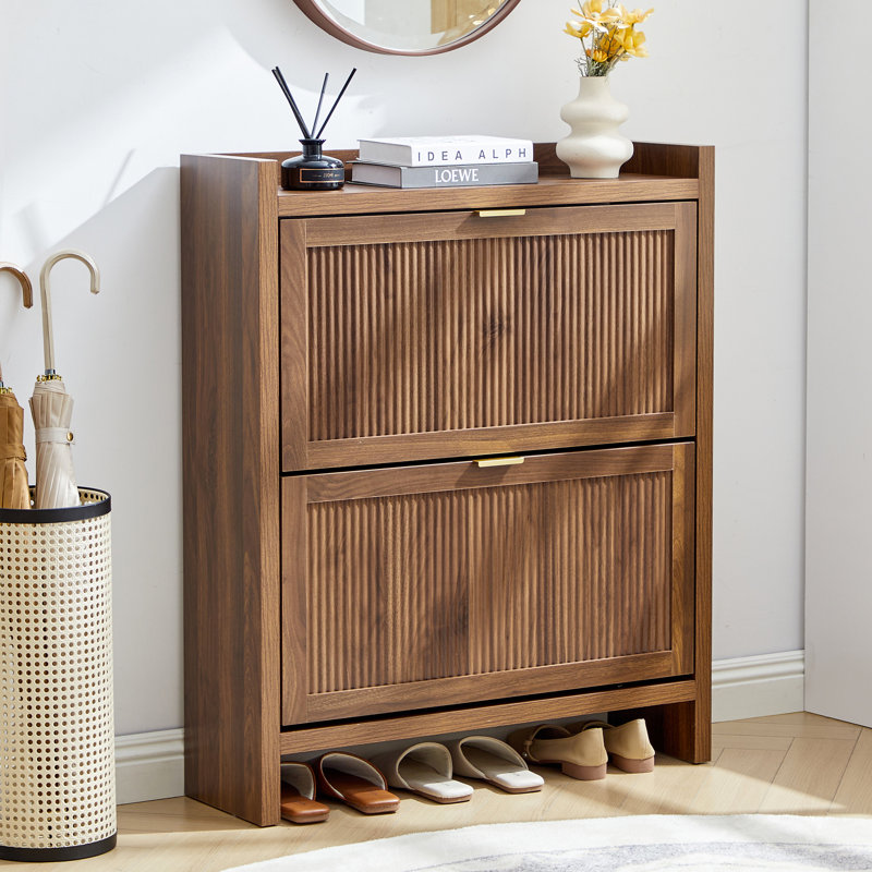12 Pair Shoe Storage Cabinet, Brown