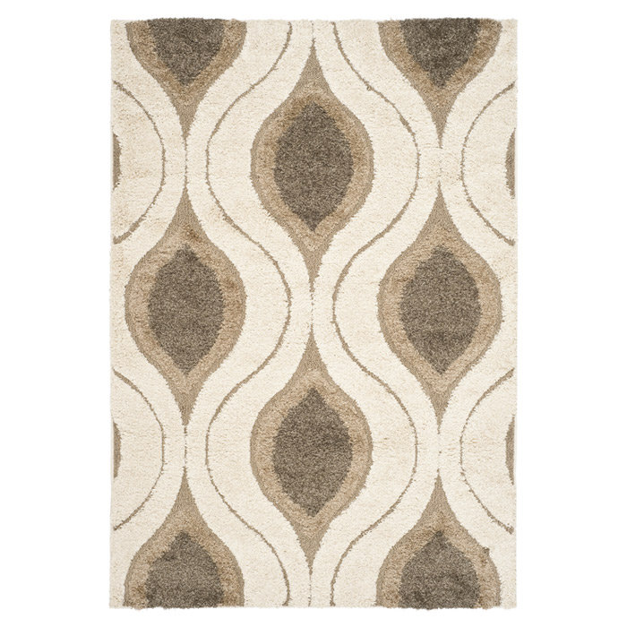 Tapis crème à motif géométrique Bryer