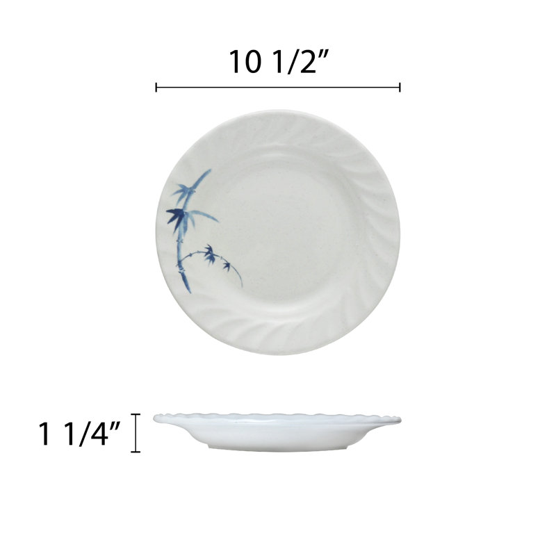 Bamboo Curved Rim 10.5" Dinner Plate