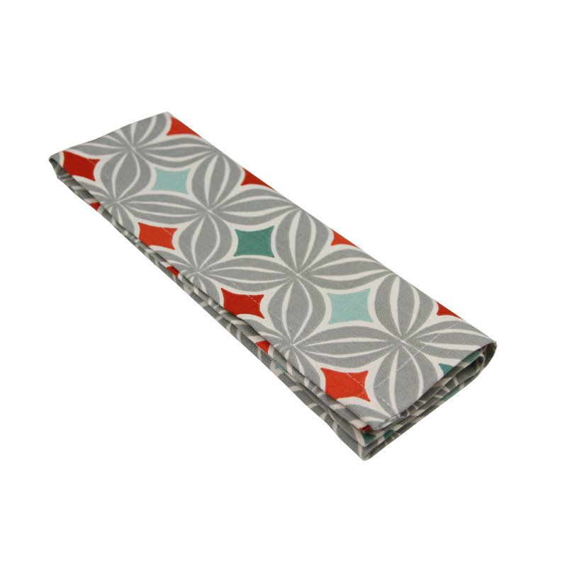Mosley Linen Geometric Rectangle Napkin, Terracotta Orange