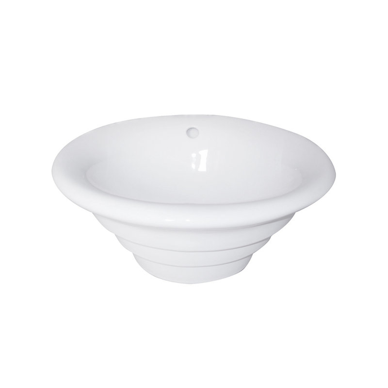 AGUA CANADA 17.13'' Porcelain Circular Bathroom Sink with Overflow