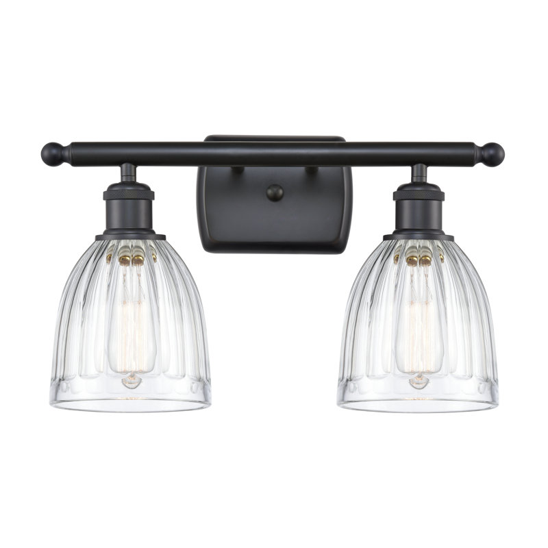 Whitten 2 - Light Dimmable Vanity Light, Clear, 6 Watt Vinage LED Bulb, Matte Black