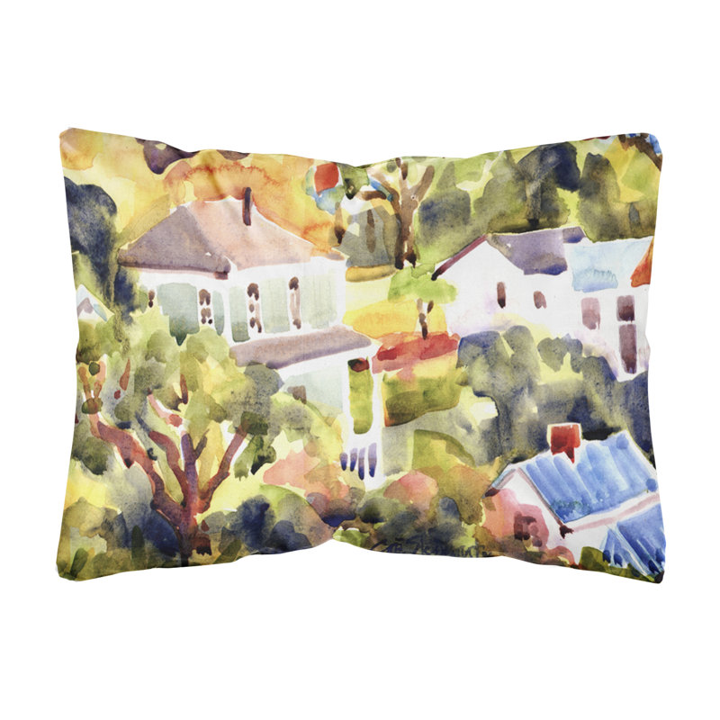 Houses Reversible Throw Pillow