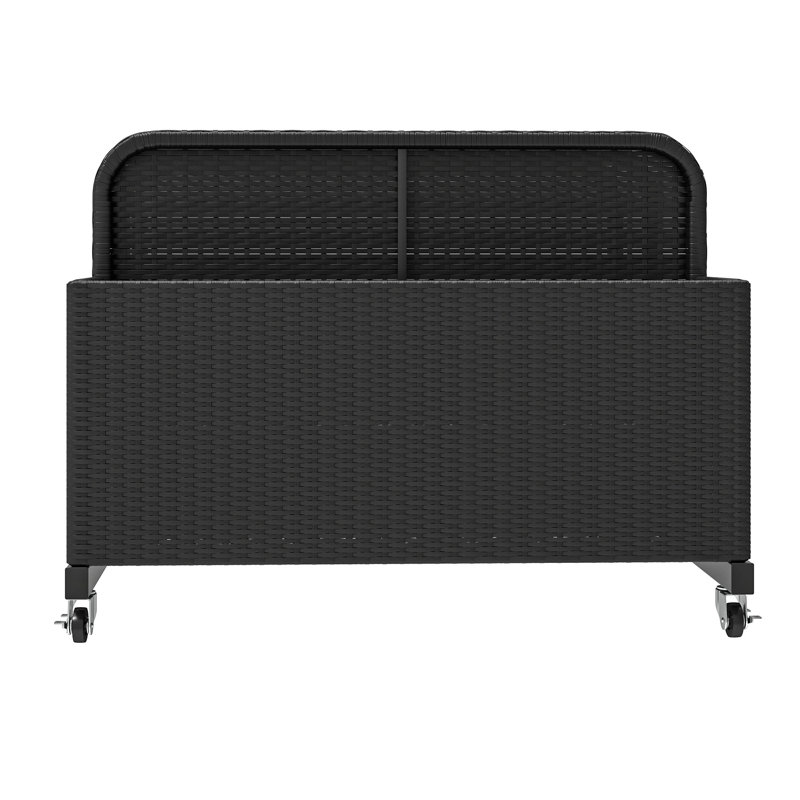 Boîte de rangement en osier Yita, Pitch-noir