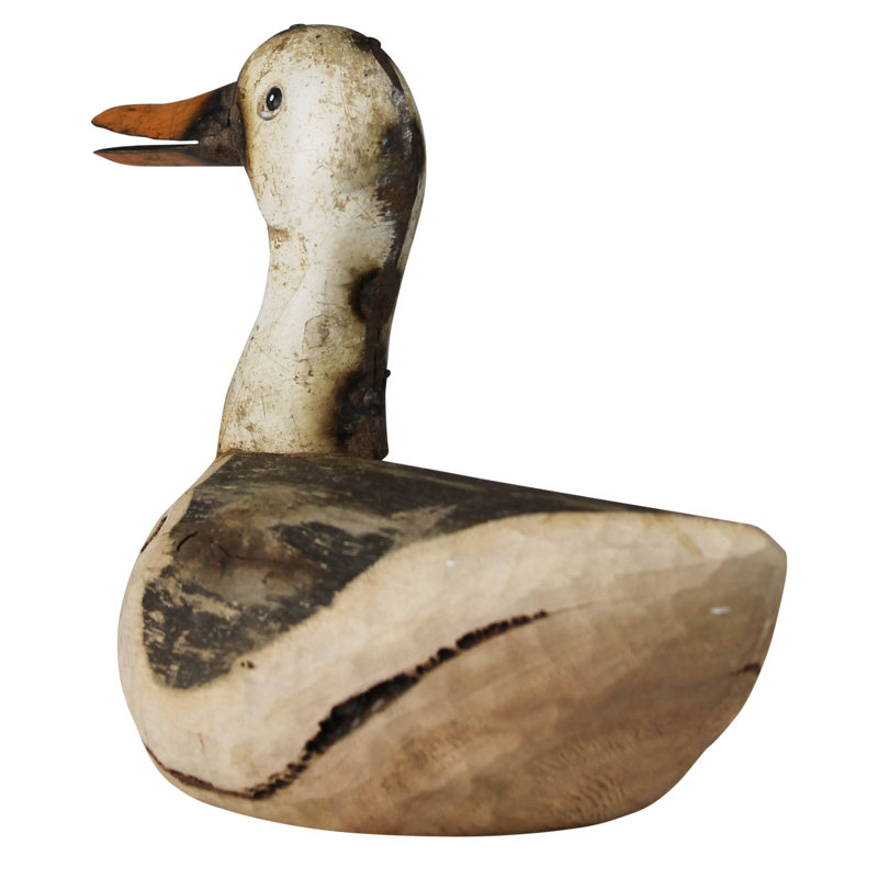 Arjuna Animals Wood And Metal Duck Sculpture
