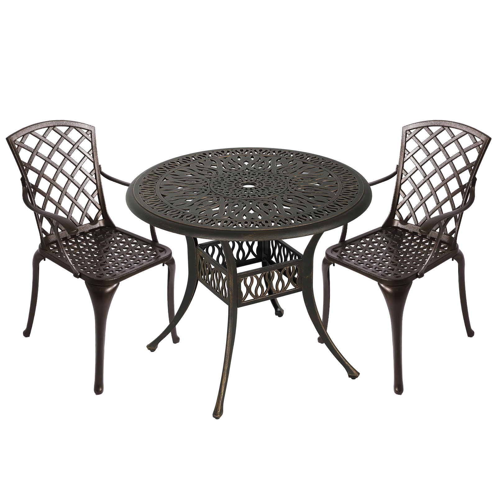 World Menagerie Brendel 2 - Person Round Outdoor Dining Set - Wayfair ...