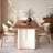 70.9'' Modern Minimalist Rectangular Dining Table For 6-8 People,Farmhouse Wood Kitchen Table With Wood Base For Dining Room