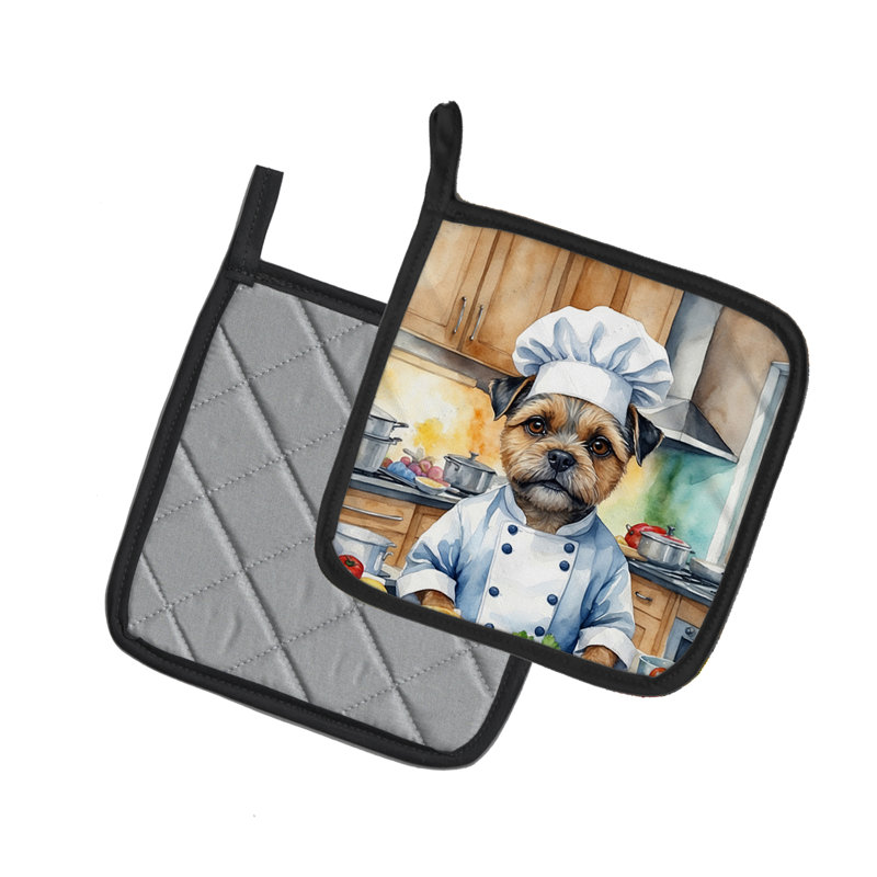 Caroline's Treasures The Dog Chef Polyester Potholder Set