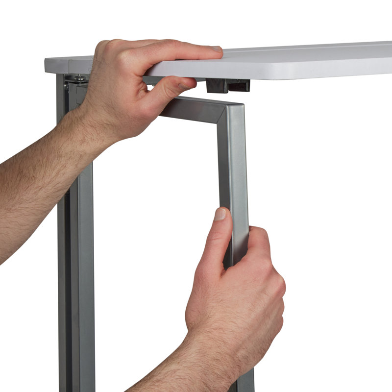 Ebern Designs Foldable Desk, White/Grey