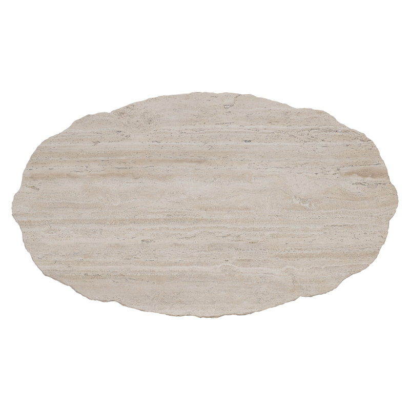Cream Marble Top Rectangular Cocktail Table with Storage