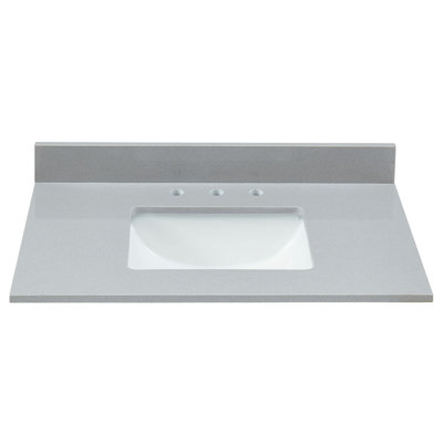 31'' Soft Gray Engineered Marble Single Bathroom Vanity Top with Sink