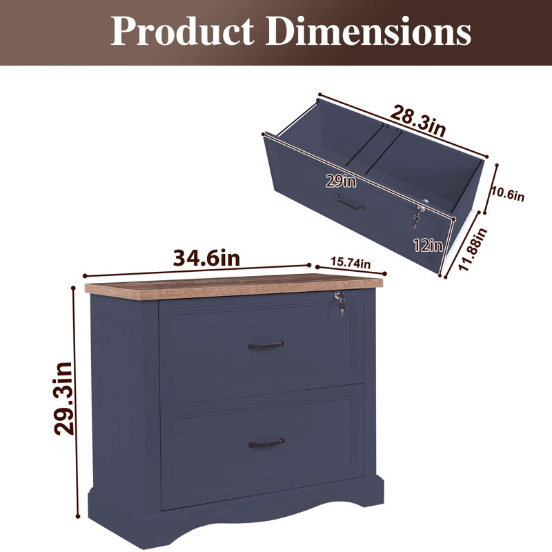 Large Adjustable File Cabinet with Lockable Drawer, Organize A4, Legal & Letter Files for Home Office & Workspace, Sturdy Metal Handle & Stable Base, Finest Storage Solution, Blue