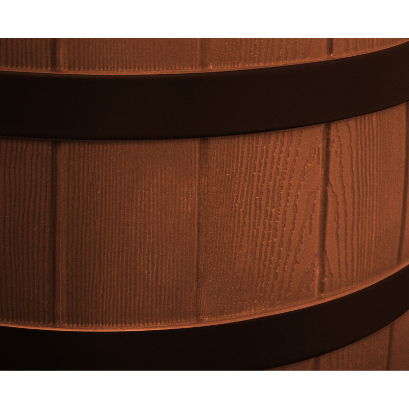 Good Ideas Rain Wizard Whiskey Style Rain Barrel with Overflow and Spigot, 30" H x 22" W x 22" D, Terra Cotta/Black