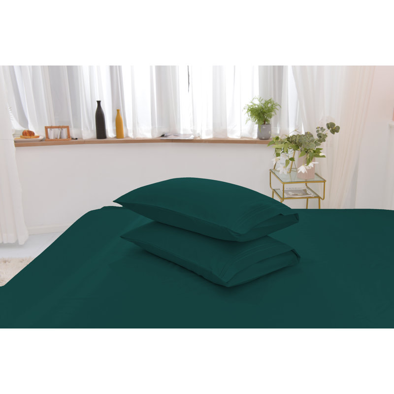 Ensemble de literie en rayonne de bambou, Ensemble de draps divisés pour très grand lit + , Émeraude