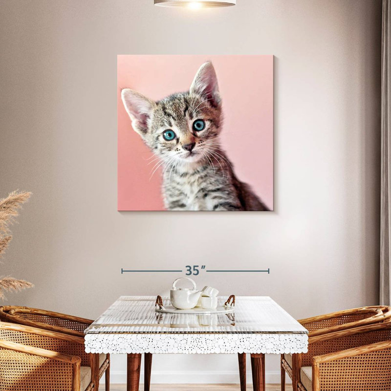 Corbeau fixant un chat, H 36 po x l 36 po