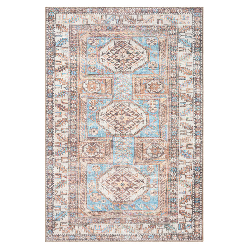 Washable Oriental Indoor Rug, Rectangle 5' x 8'