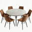 Ensemble de salle à manger de cuisine, table de salle à manger extensible de 43 à 59 po avec chaise rembourrée (table, 6 chaises)-126089816-126089812-126089811