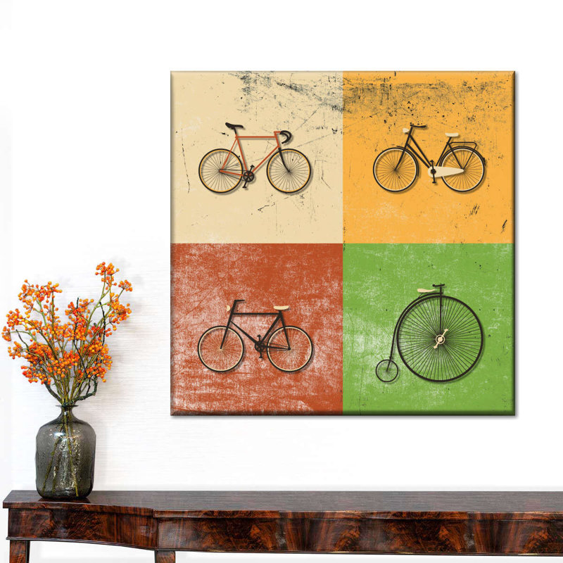 «Vélo Evolution», reproduction sur toile, H 10 po x l 10 po x P 1,25 po