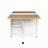 Folding Dining Table, Drop Leaf Dining Table With Wheels And 2-Layer Storage Shelf, Space Saving Dining Table For Small Spaces, White And  Oak