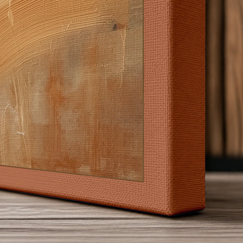 Layered Earth Tones Abstract - Wrapped Canvas, 24x16 - 61.0 x 40.6 cm, Terracotta Border