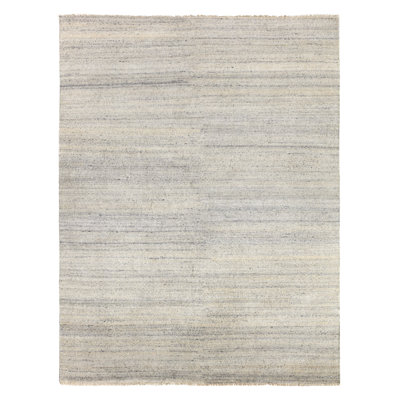 Jaipur Living Origin SAG12 Handknotted Solid White and Gray Runner Rug (3'x12')