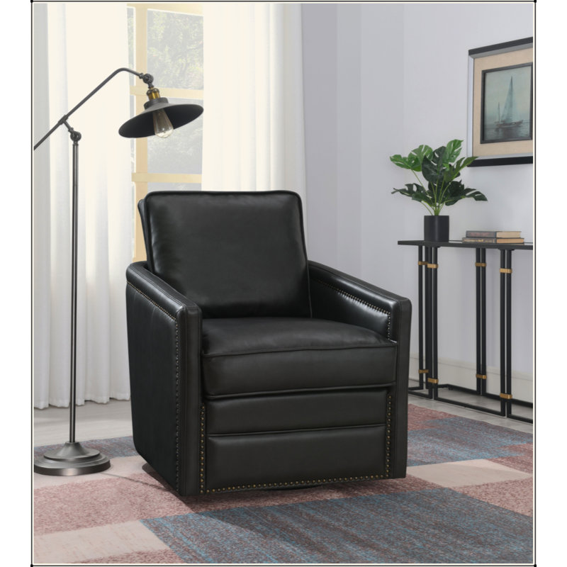 Leather Aire Swivel Chair W/Glider