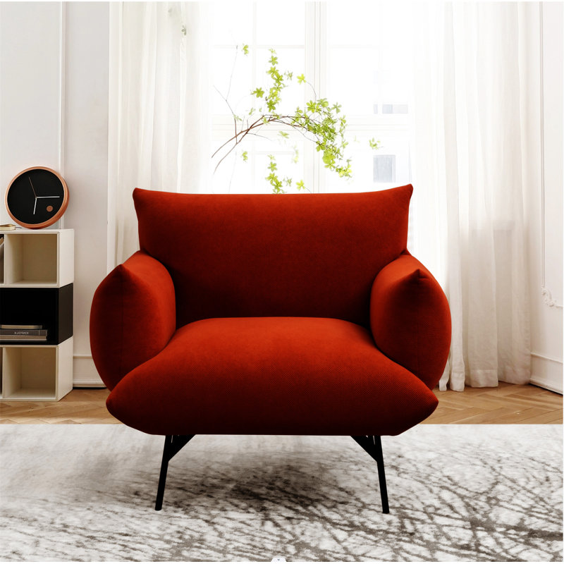Fauteuil d'appoint rembourré simple surdimensionné Living, Rouge