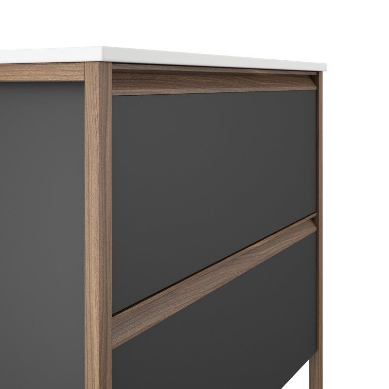 Ensemble de meuble-lavabo simple 32 po, Gris cendré