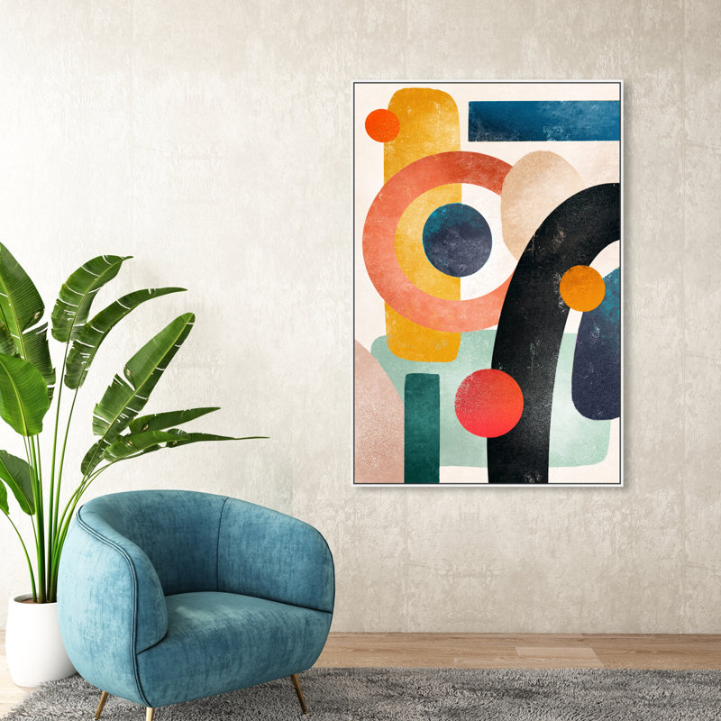«Bright Shapes», reproduction d'impression sur toile, Toile blanche encadrée, H 54 po x l 36 po x P 1,5 po