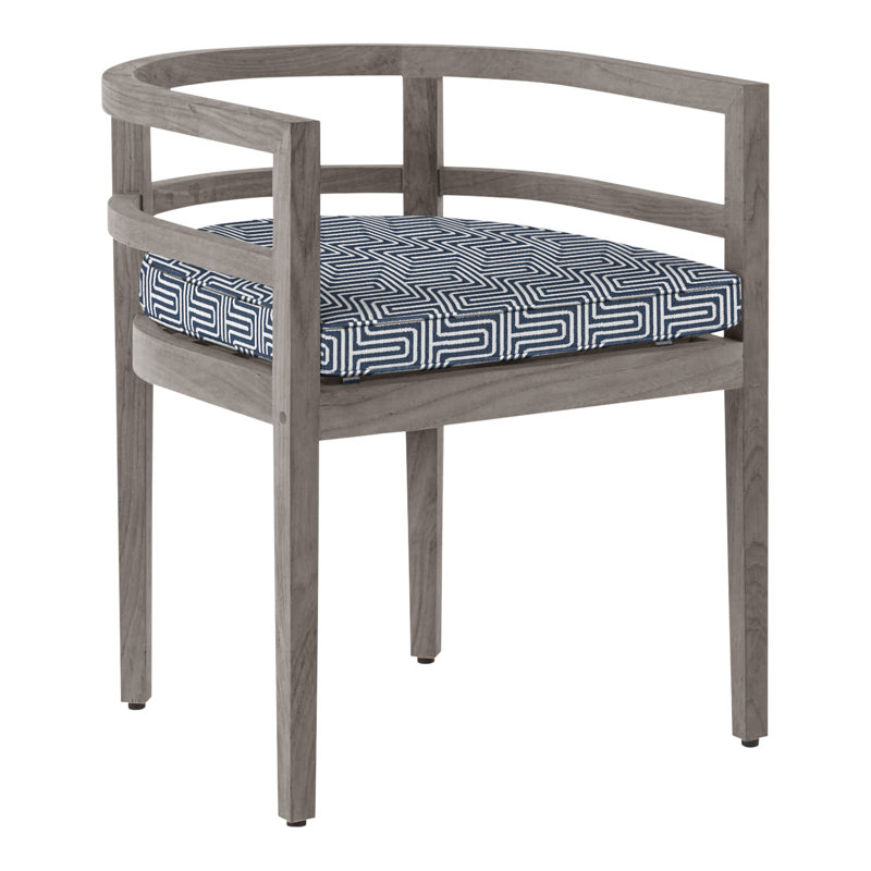 Chaise avec accoudoirs d'extérieur en teck Santa Barbara, Welt, Perigold ‑ figurine de clé indigo, Teck naturel