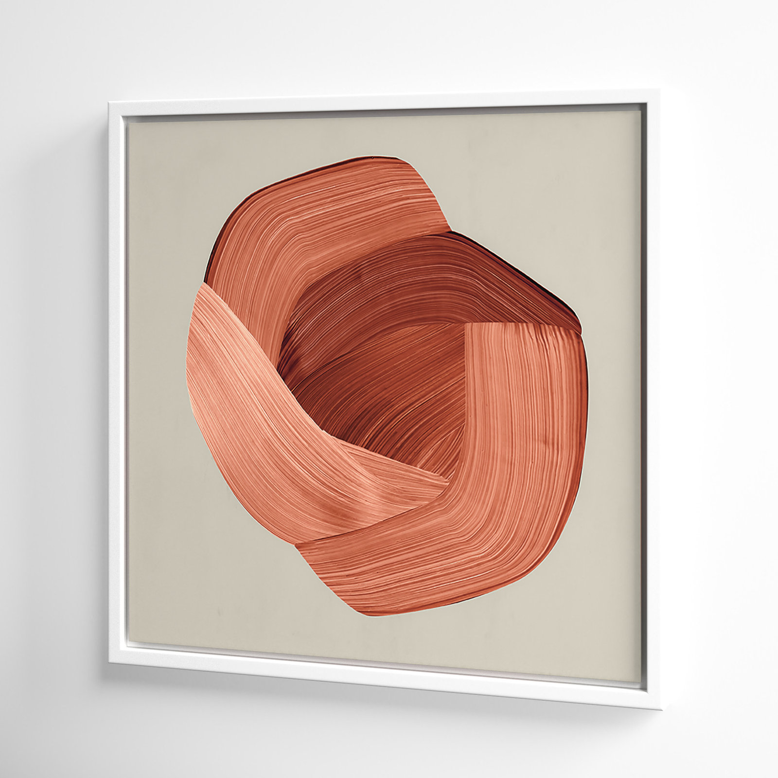 Thormond "Crema" Painting, 37.5" H x 37.5" W x 2" D, White Framed