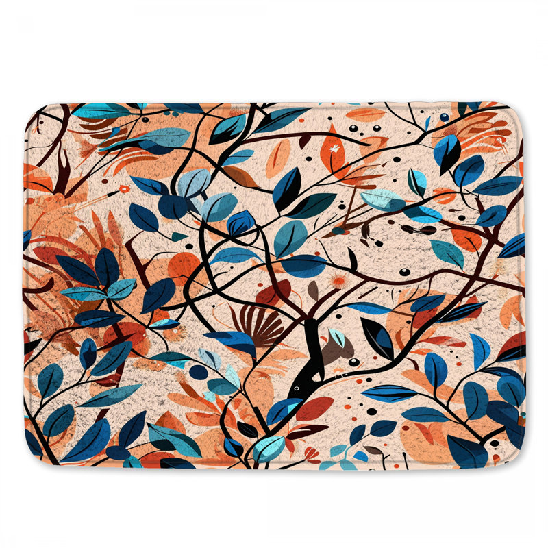Tapis de bain feuilles, 34 po L x 21 po L
