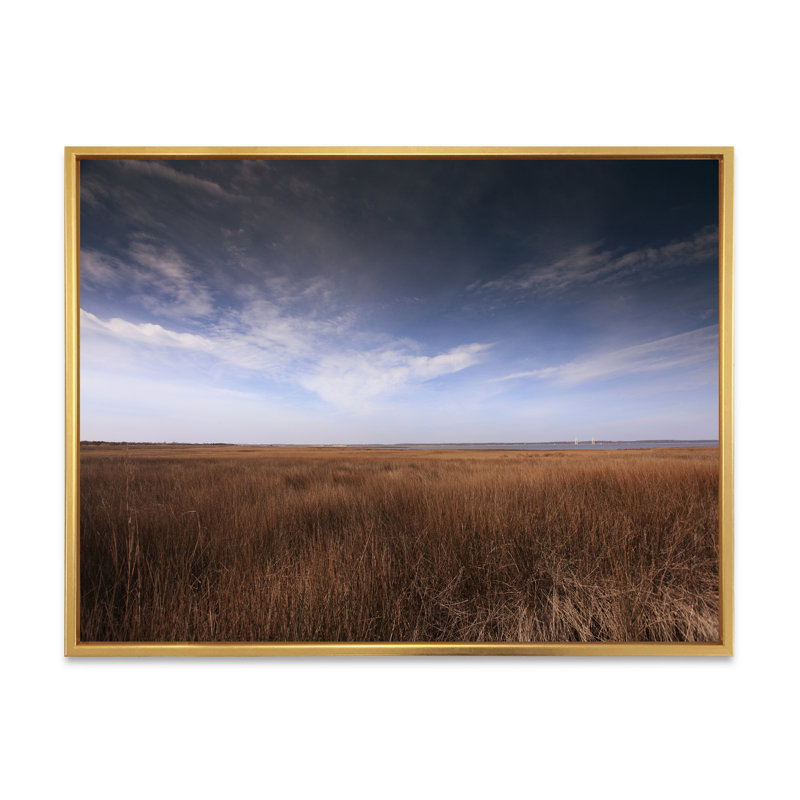 Magnifique champ de blé mystique - décoration murale traditionnelle sur toile, H 8 po x l 12 po x P 1 po, Cadre flottant doré